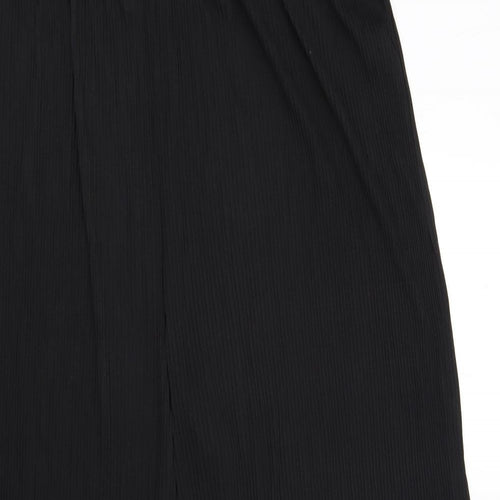 ASOS Womens Black Polyester Trousers Size 16 L24 in Regular - Ribbed