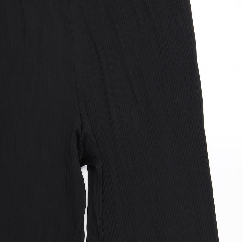 ASOS Womens Black Polyester Trousers Size 16 L24 in Regular - Ribbed