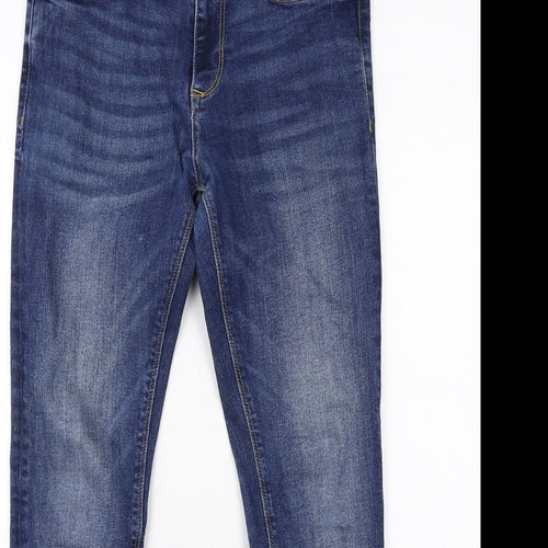 River Island Mens Blue Cotton Skinny Jeans Size 30 in L30 in Regular Zip