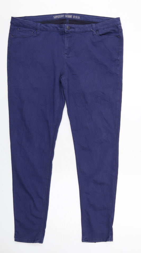 Denim & Co. Womens Blue Cotton Skinny Jeans Size 20 L32 in Regular Zip
