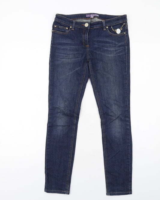 Evona Womens Blue Cotton Skinny Jeans Size 8 L28 in Regular Zip