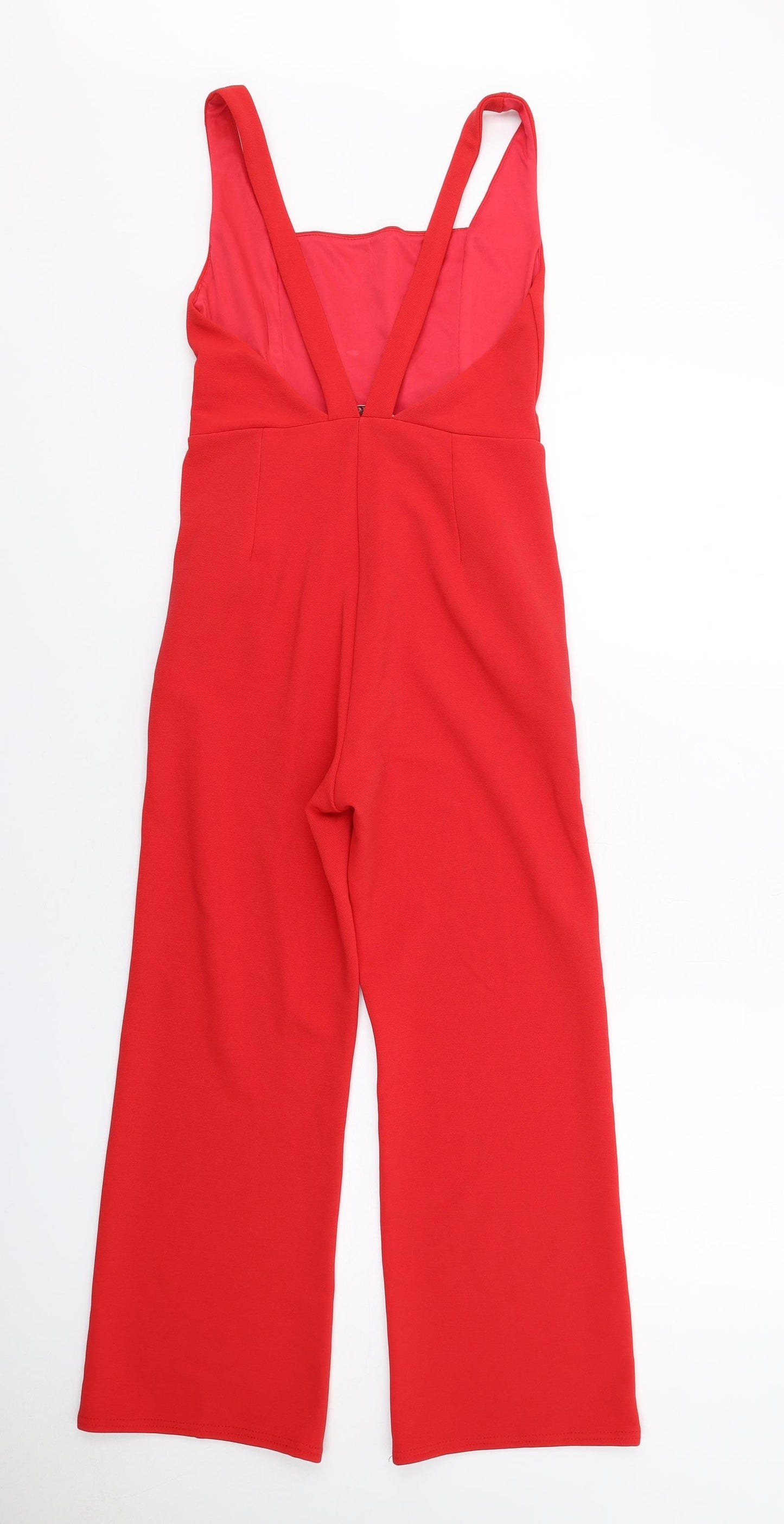 Oh My Love Womens Red Polyester Jumpsuit One-Piece Size XS L26 in Pullover