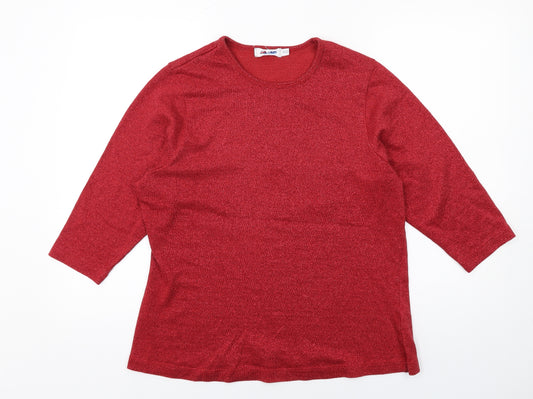 Damart Womens Red Round Neck Silk Pullover Jumper Size 20 - Size 20-22