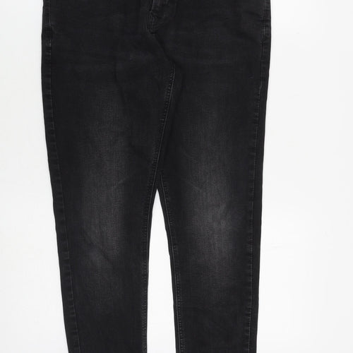 NEXT Mens Black Cotton Skinny Jeans Size 32 in L30 in Slim Zip