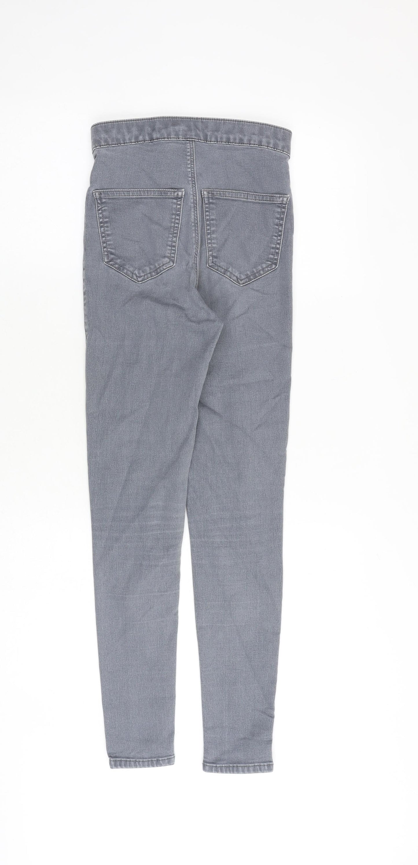 Topshop Womens Grey Cotton Skinny Jeans Size 25 in L30 in Regular Zip