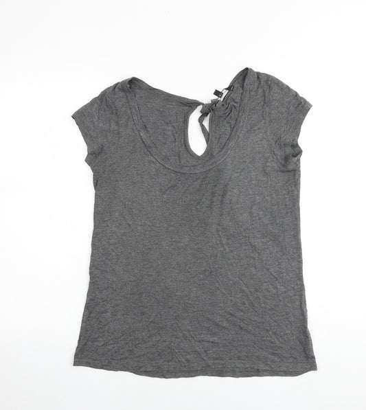 Limited Collection Womens Grey Viscose Basic T-Shirt Size 14 Scoop Neck