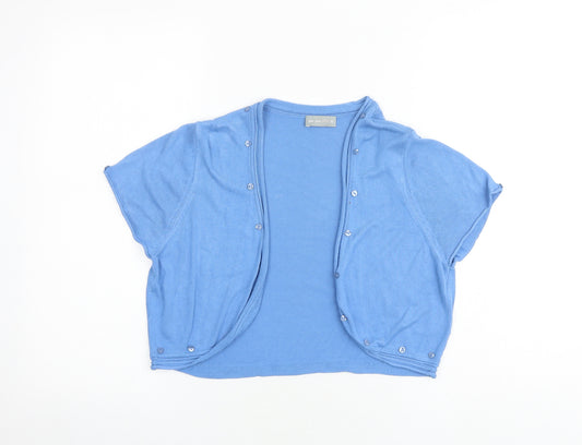 Per Una Womens Blue V-Neck Viscose Cardigan Jumper Size 16