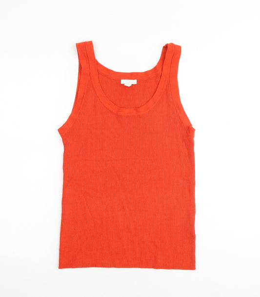 H&M Womens Red Viscose Basic Tank Size XL Scoop Neck