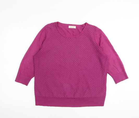 Per Una Womens Pink Round Neck Acrylic Pullover Jumper Size 16