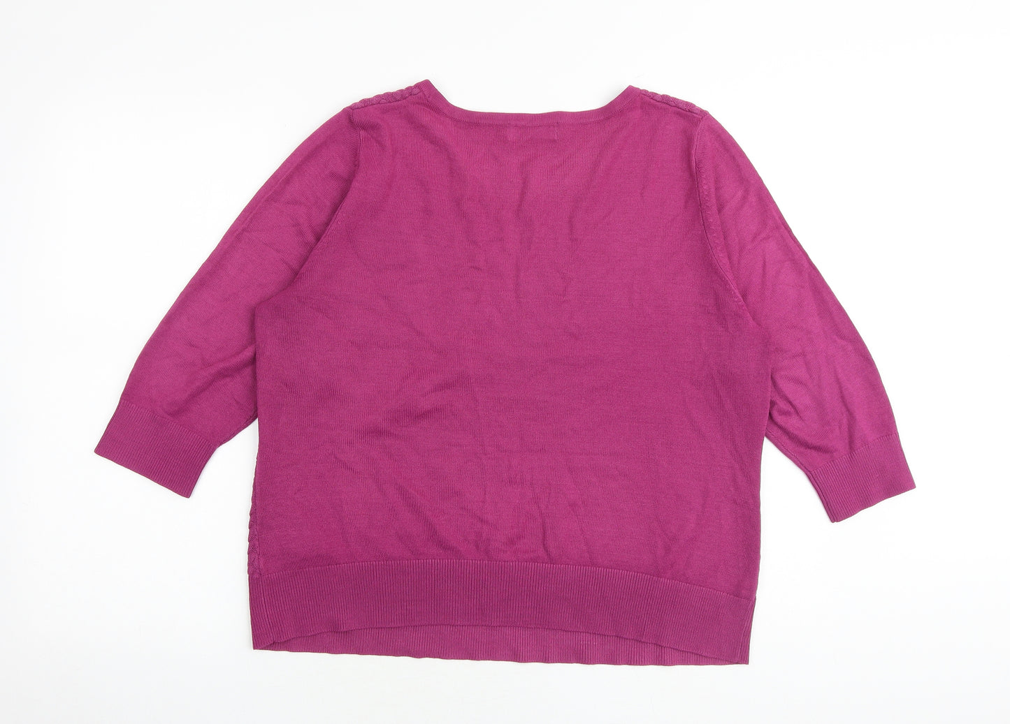 Per Una Womens Pink Round Neck Acrylic Pullover Jumper Size 16