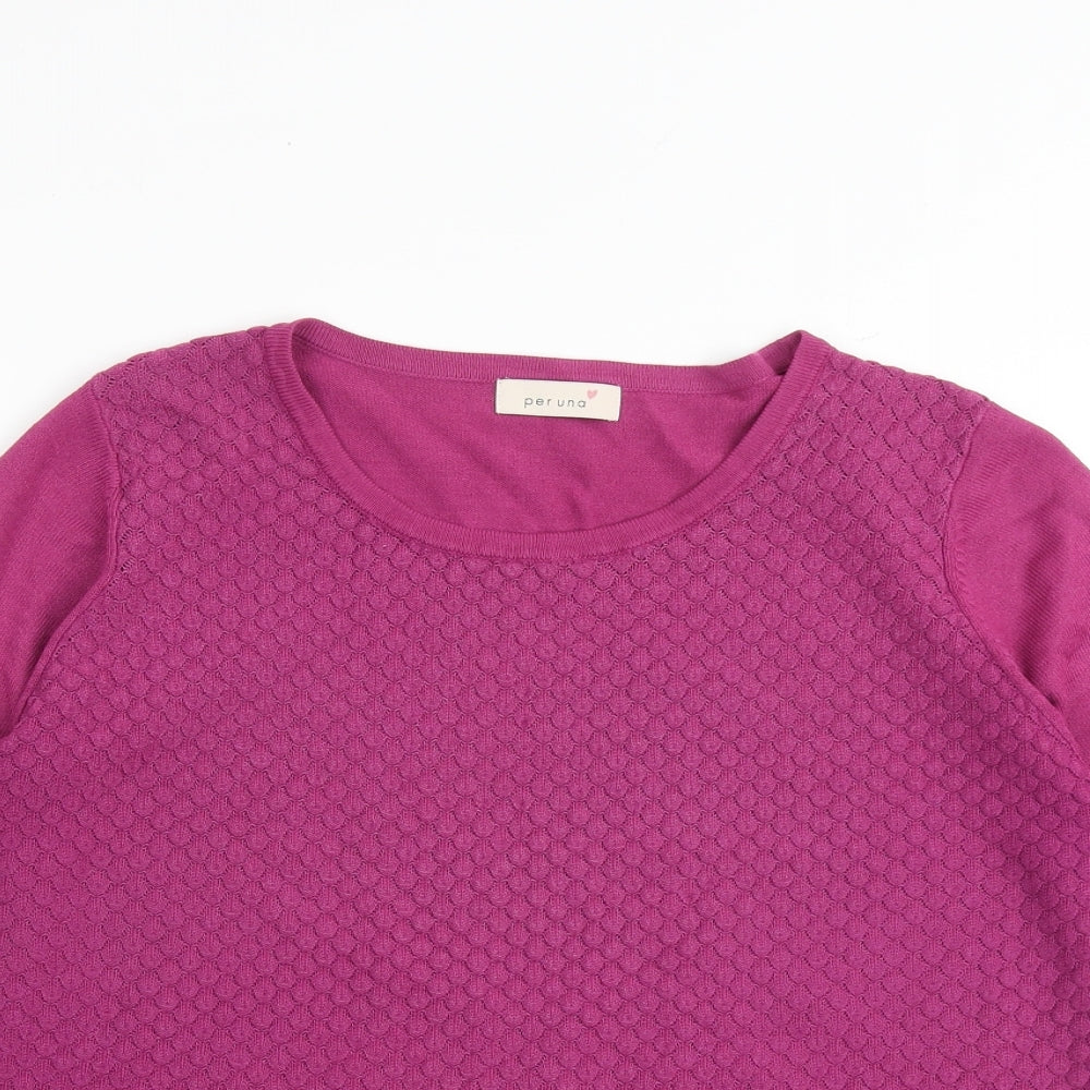 Per Una Womens Pink Round Neck Acrylic Pullover Jumper Size 16