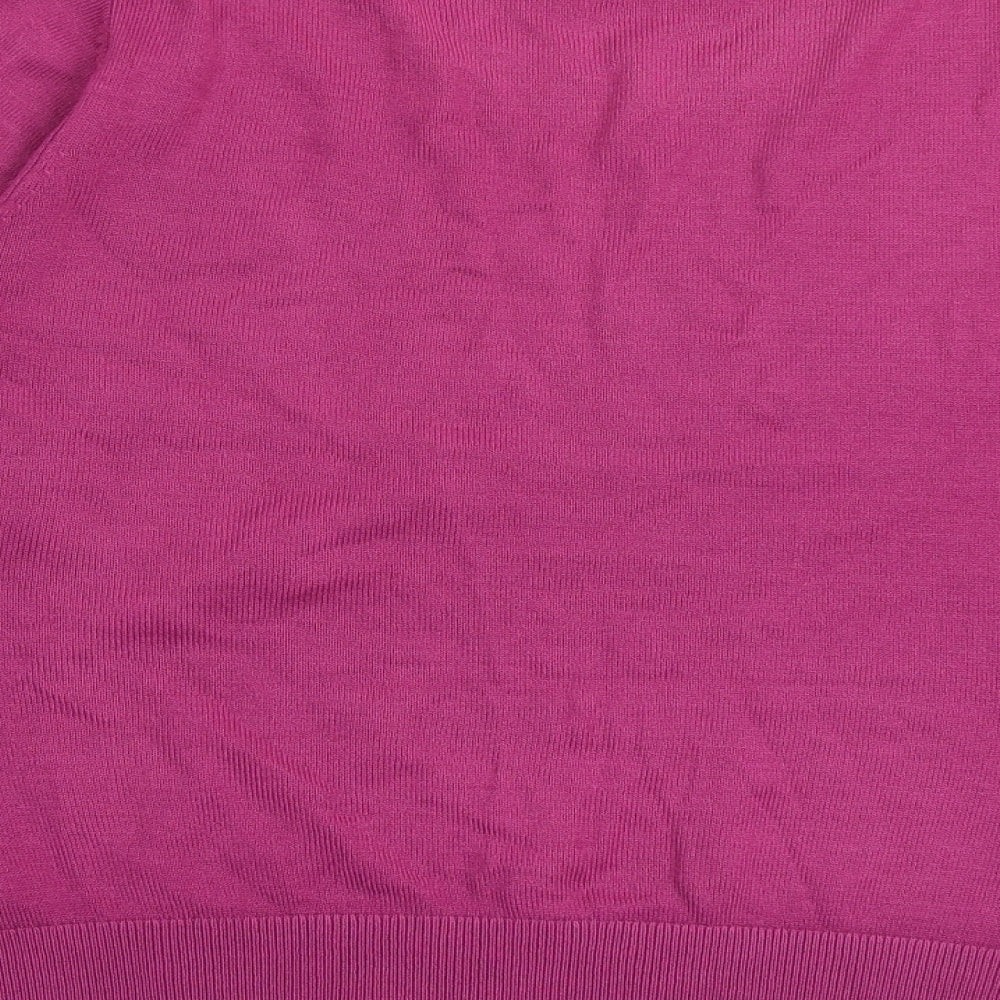 Per Una Womens Pink Round Neck Acrylic Pullover Jumper Size 16