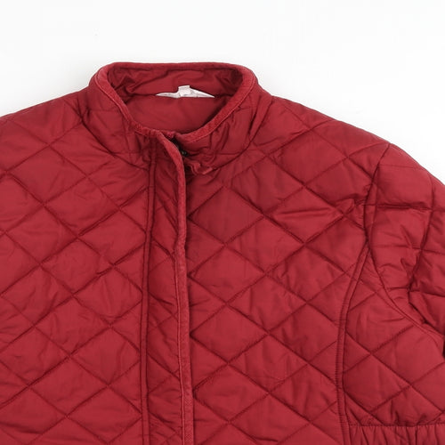 Tulchan Womens Red Quilted Jacket Size 16 Zip