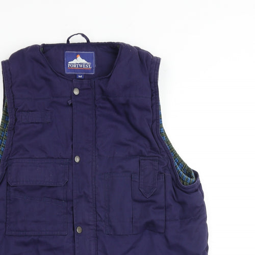 Portwest Mens Purple Gilet Jacket Size M Zip