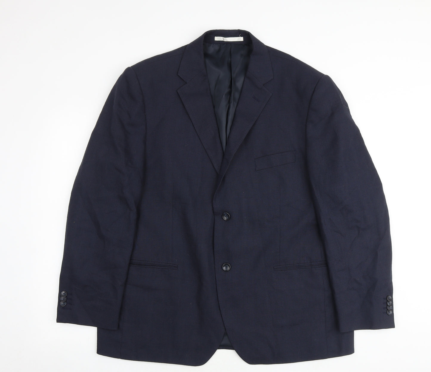 Marks and Spencer Mens Blue Flax Jacket Suit Jacket Size 44 Regular