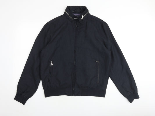 Marks and Spencer Mens Grey Bomber Jacket Jacket Size L Zip