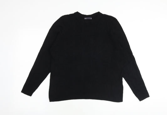 Marks and Spencer Womens Black Round Neck Viscose Pullover Jumper Size 20