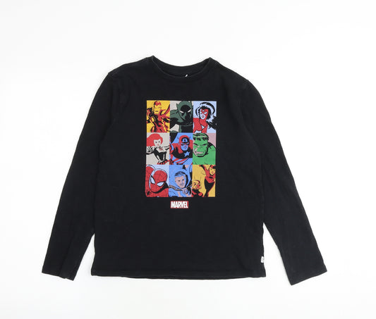 Gap Boys Black 100% Cotton Pullover Casual Size L Round Neck Pullover - Marvel Avengers