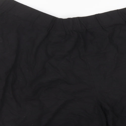 Simply Be Womens Black Viscose Hot Pants Shorts Size 24 L5 in Regular Pull On
