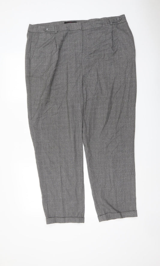 So Fabulous Womens Grey Polyester Carrot Trousers Size 18 L27 in Regular