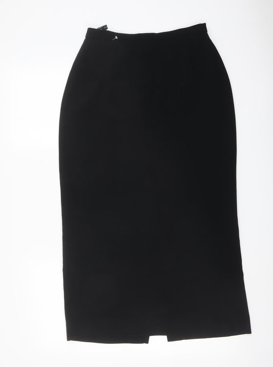 Alexon Womens Black Polyester Straight & Pencil Skirt Size 10 Zip