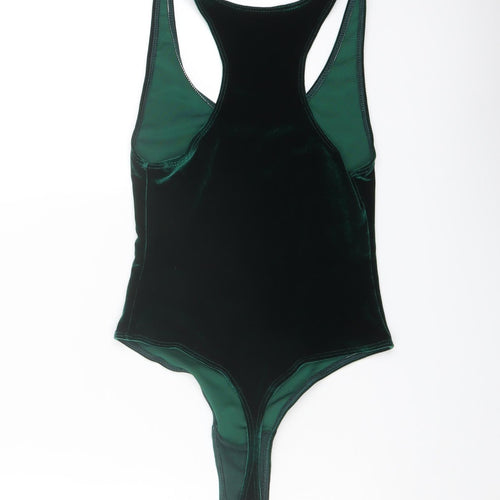 American Apparel Womens Green Polyester Bodysuit One-Piece Size XS Pullover