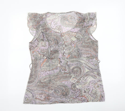 Autograph Womens Multicoloured Paisley Polyester Basic Blouse Size 14 Round Neck