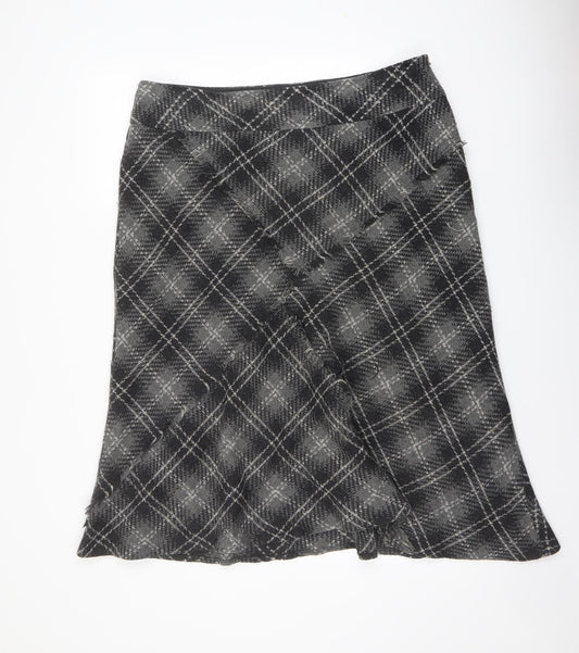Autograph Womens Grey Plaid Acrylic Swing Skirt Size 18 Zip