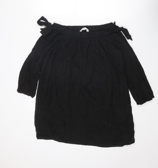 Zara Womens Black Lyocell A-Line Size M Round Neck Pullover