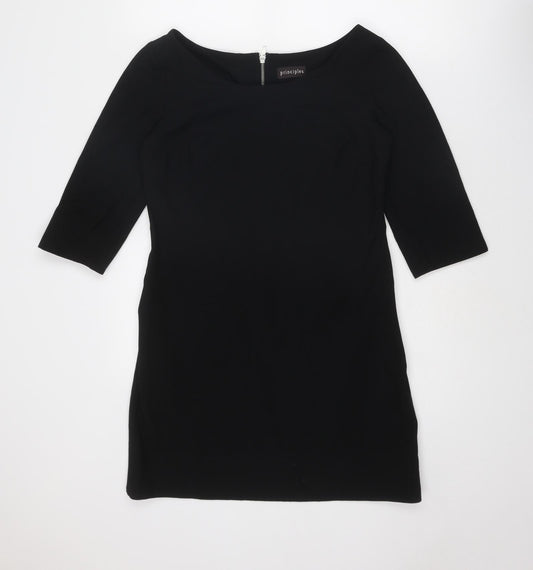 Principles Womens Black Polyester A-Line Size 10 Round Neck Zip