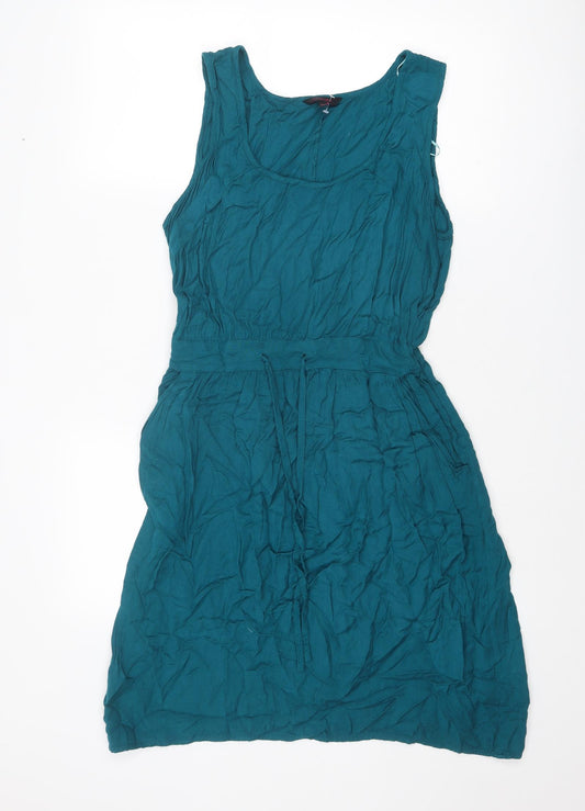 Simply Be Womens Blue Viscose Tank Dress Size 16 Scoop Neck Pullover