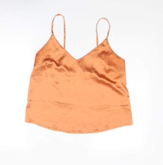 ASOS Womens Orange Polyester Camisole Tank Size 12 V-Neck