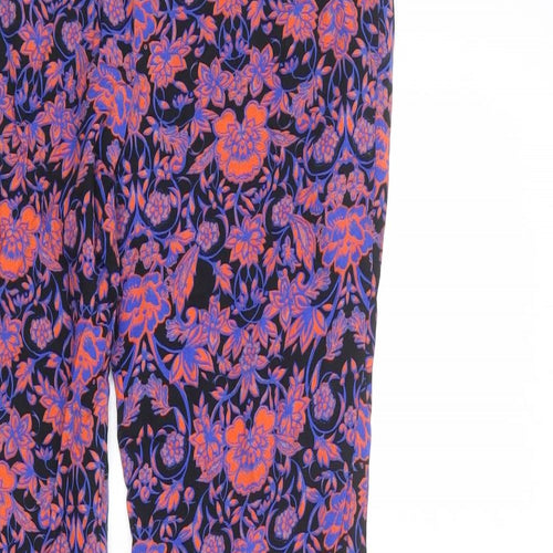 New Look Womens Multicoloured Floral Viscose Jogger Trousers Size 6 L24 in Regular