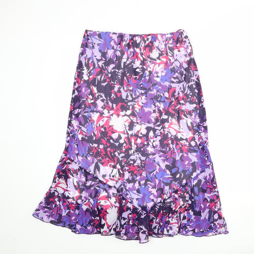 Emma Blake Womens Multicoloured Geometric Polyester A-Line Skirt Size 12 Regular Pull On