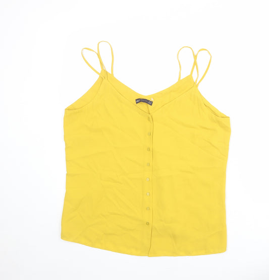 Marks and Spencer Womens Yellow Polyester Camisole Tank Size 16 V-Neck
