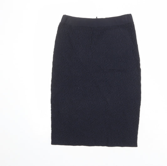 Reiss Womens Blue Geometric Viscose Straight & Pencil Skirt Size 8 Zip