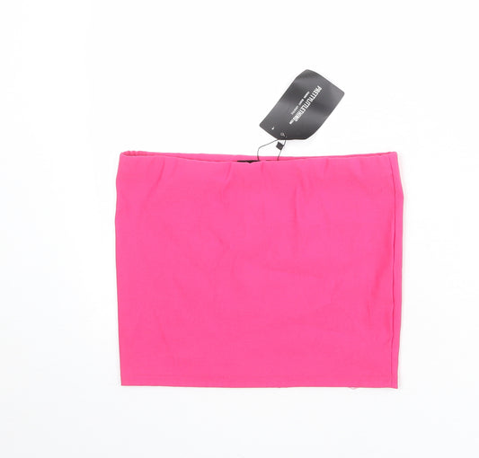 PRETTYLITTLETHING Womens Pink Polyester Mini Skirt Size 8