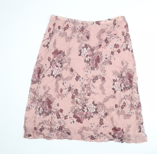 Berkertex Womens Pink Floral Viscose A-Line Skirt Size 20