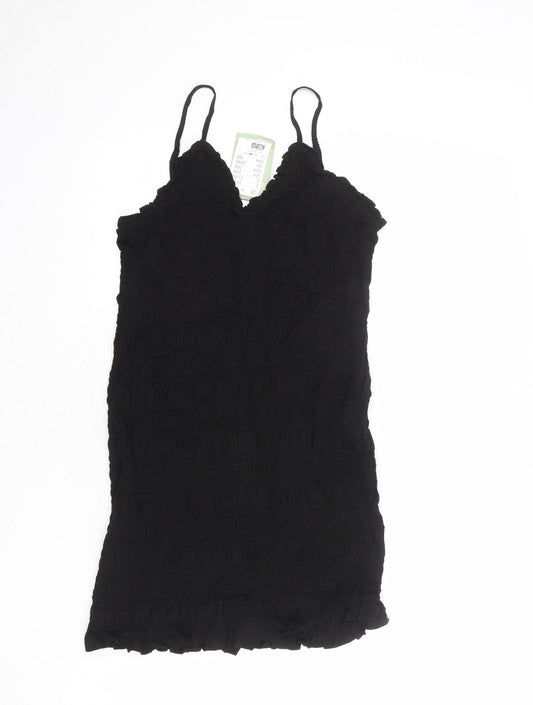 H&M Womens Black Viscose Mini Size M V-Neck Pullover