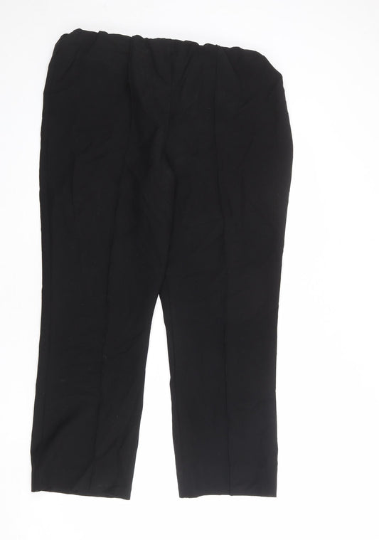 Bonmarché Womens Black Polyester Trousers Size 16 L28 in Regular