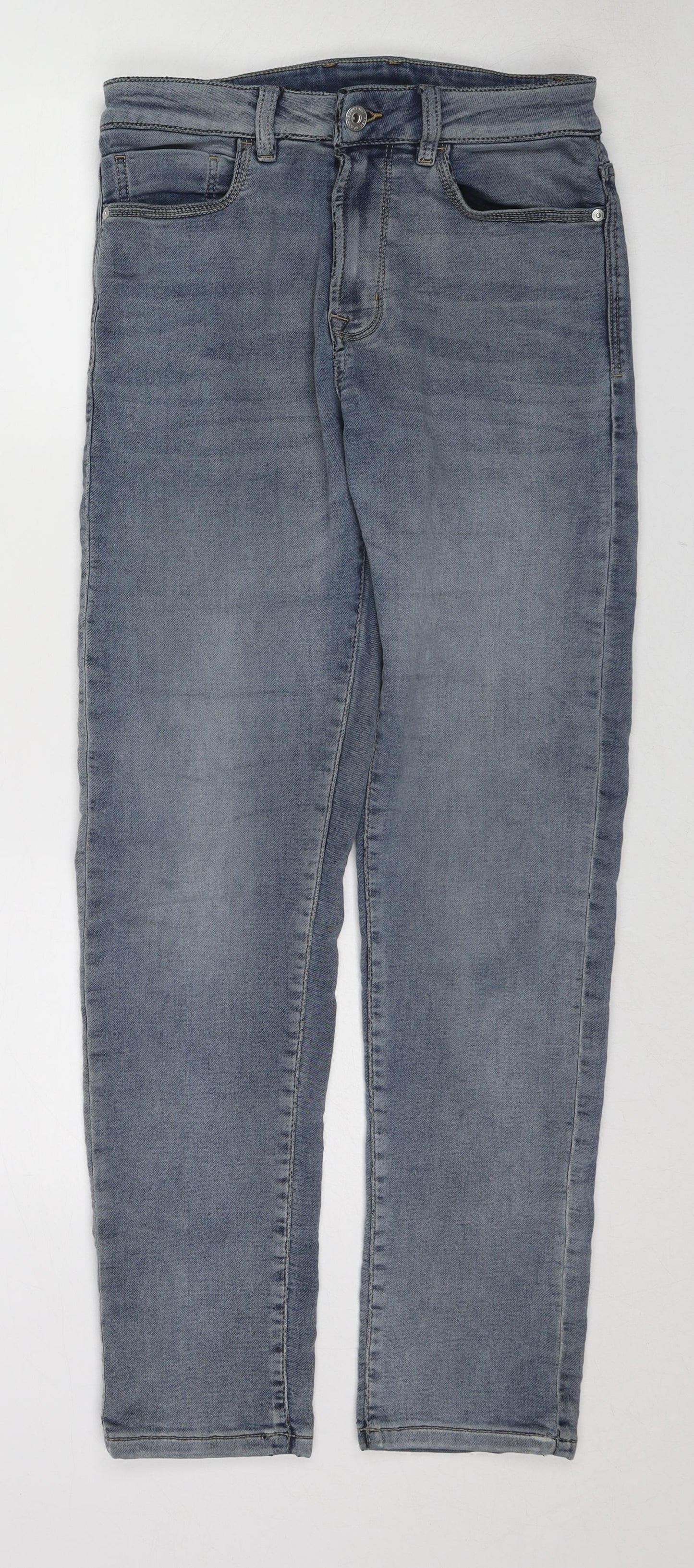 NEXT Mens Blue Cotton Straight Jeans Size 30 in L30 in Slim Zip