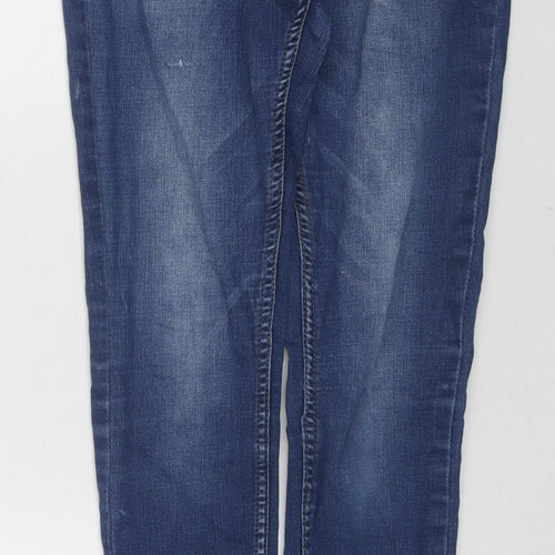 Papaya Womens Blue Cotton Skinny Jeans Size 10 L26 in Regular Zip