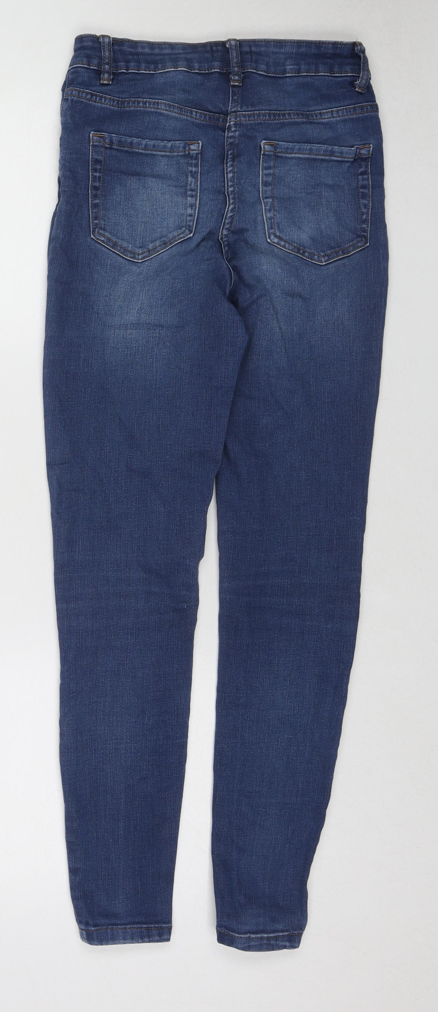 Papaya Womens Blue Cotton Skinny Jeans Size 10 L26 in Regular Zip