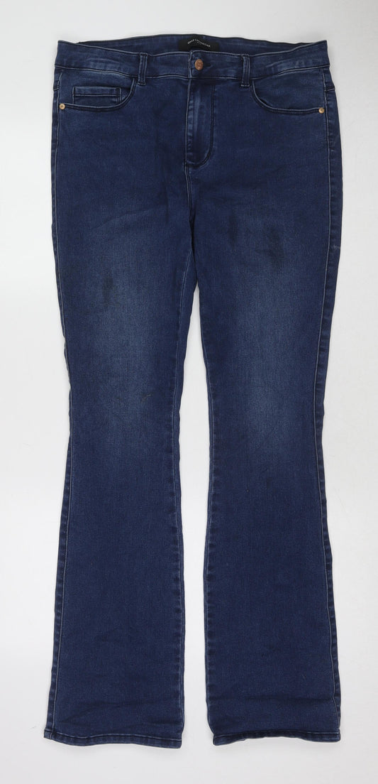 Only Carmakoma Womens Blue Cotton Bootcut Jeans Size 16 L30 in Regular Zip