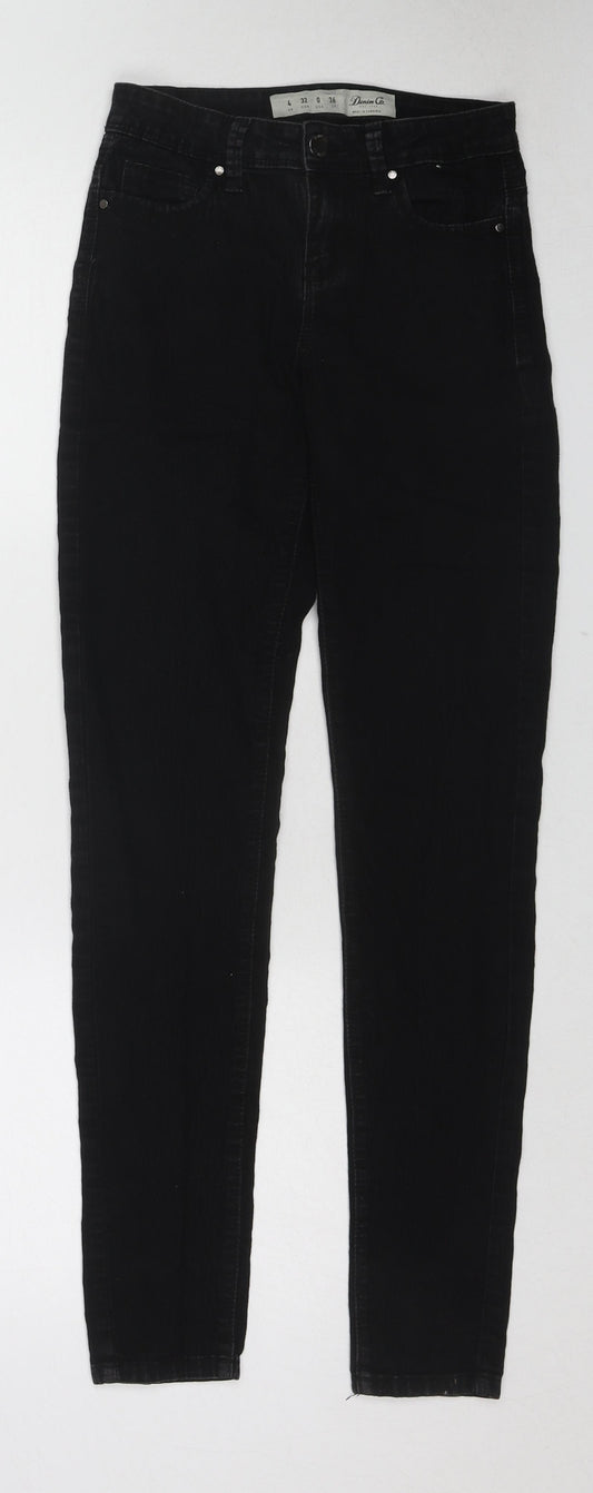Denim & Co. Womens Black Cotton Skinny Jeans Size 4 L29 in Regular Zip