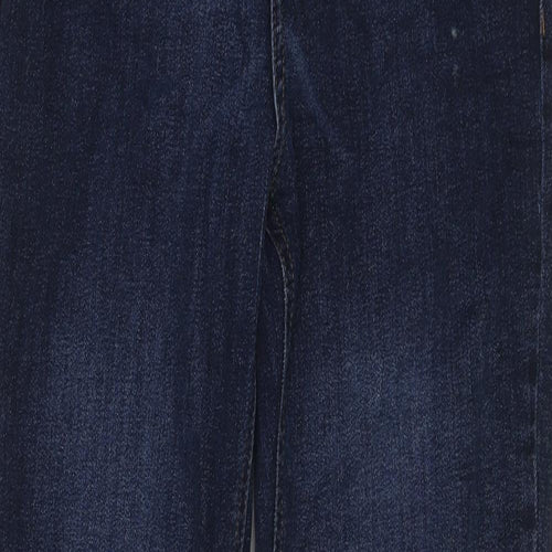 F&F Womens Blue Cotton Bootcut Jeans Size 8 L30 in Regular Zip