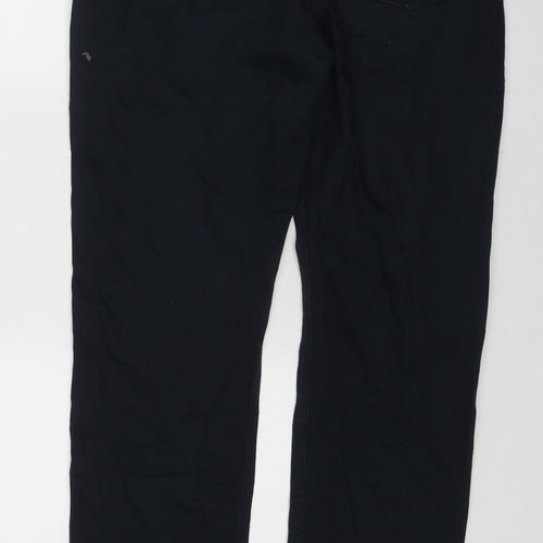 Jaeger Mens Black Cotton Straight Jeans Size 36 in L31 in Regular Zip