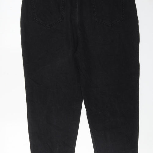 Okraus Womens Black Cotton Tapered Jeans Size 16 L25 in Regular Zip