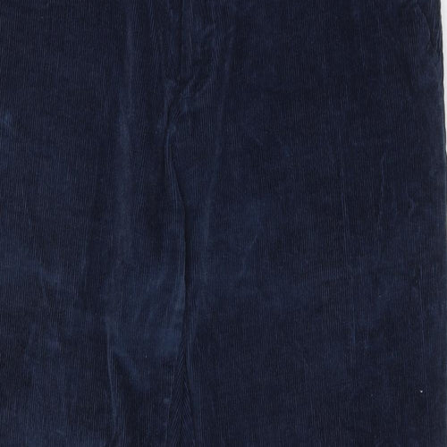 Austin Reed Mens Blue Cotton Chino Trousers Size 36 in L29 in Regular Zip