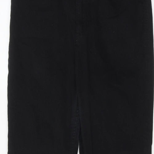 Marks and Spencer Womens Black Cotton Cropped Jeans Size 30 in L23 in Regular Zip